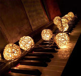 10 LED Color Rattan Ball String Fairy Lights