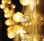 10 LED Color Rattan Ball String Fairy Lights