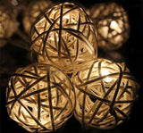 10 LED Color Rattan Ball String Fairy Lights
