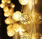 10 LED Color Rattan Ball String Fairy Lights