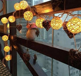 10 LED Color Rattan Ball String Fairy Lights