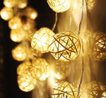 10 LED Color Rattan Ball String Fairy Lights
