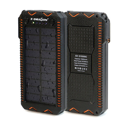 Waterproof 15000mAh Portable Solar Power Bank