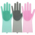 Magic Silicone Scrubber Rubber Cleaning Gloves Dusting